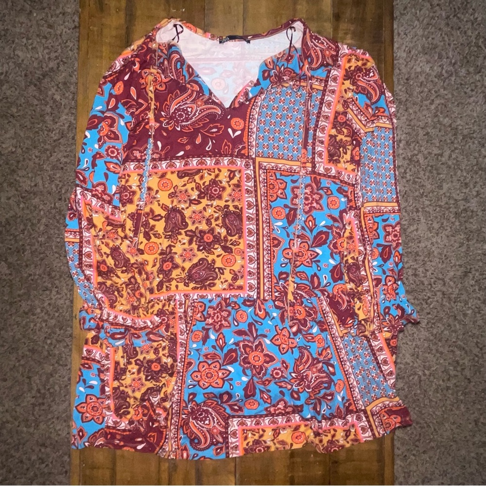 Zara Multicolor Patchwork Dress - image 2